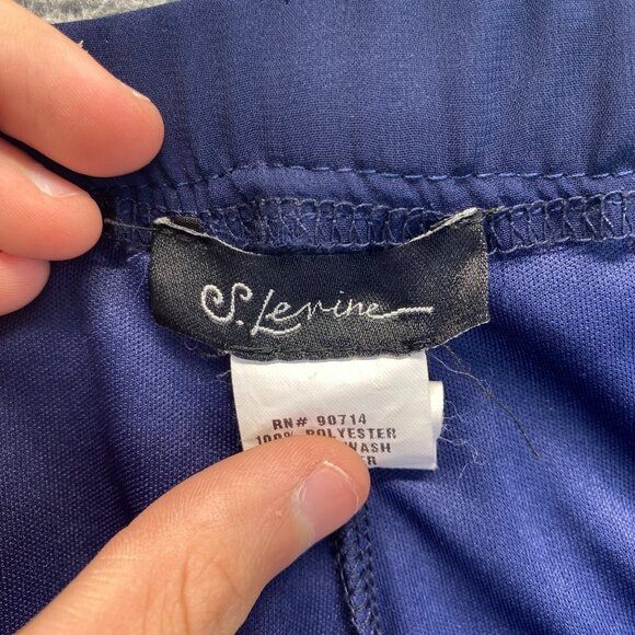 S.Levine‎ Women Zipper Pants Size Large Blue Stretch USA Made,Wide Leg - Picture 3 of 15